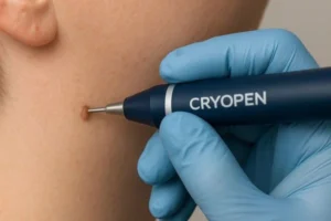 Person receiving skin tag removal Birkenhead